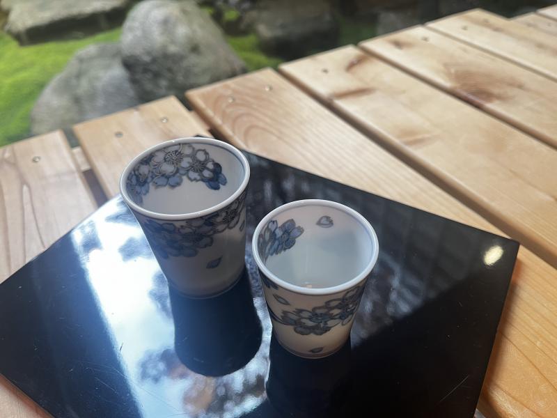 染付銀彩　桜花　組盃