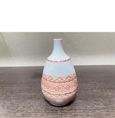 一輪挿し　赤絵点の絲