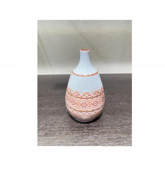 一輪挿し　赤絵点の絲