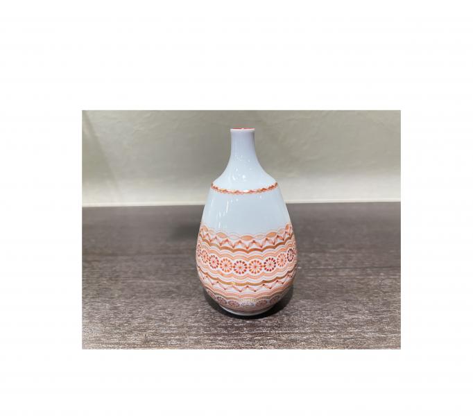 一輪挿し　赤絵点の絲