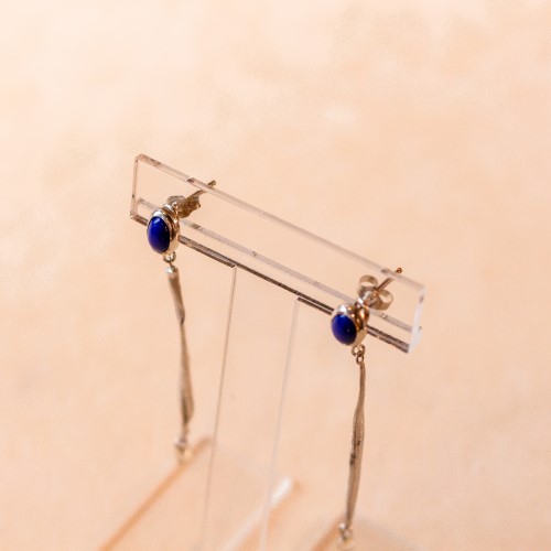 蜜蝋細工　ラピス　ピアス