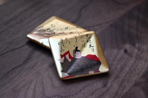 光琳かるた　箸置き2個セット　天智天皇