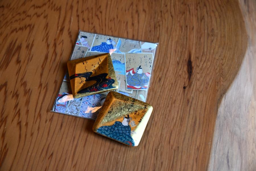 光琳かるた　箸置き2個セット　在原業平　