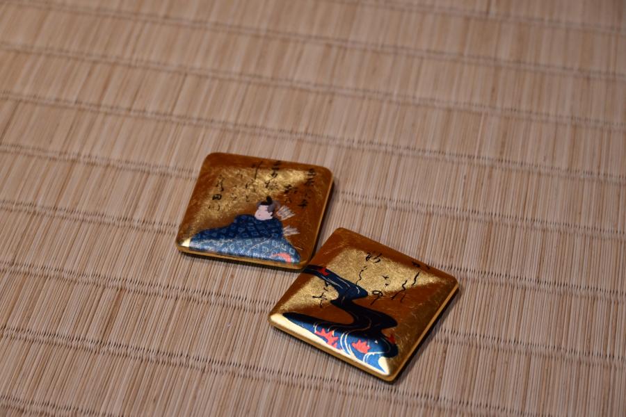 光琳かるた　箸置き2個セット　在原業平　